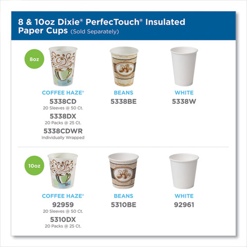 Picture of PerfecTouch Paper Hot Cups, 10 oz, Coffee Haze Design, 25/Sleeve, 20 Sleeves/Carton