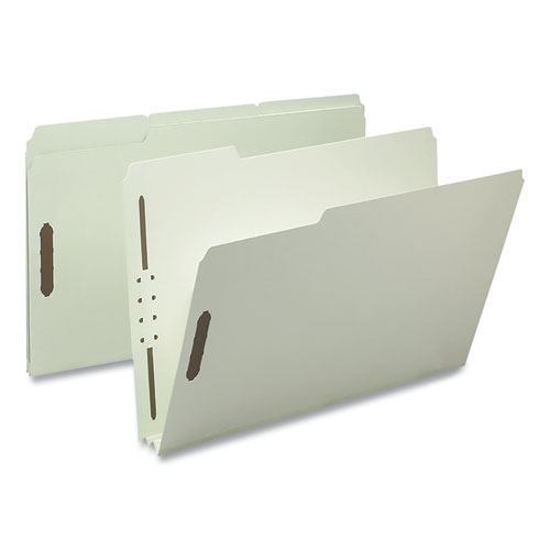 Picture of Recycled Pressboard Fastener Folders, 3" Expansion, 2 Fasteners, Legal Size, Gray-Green Exterior, 25/Box