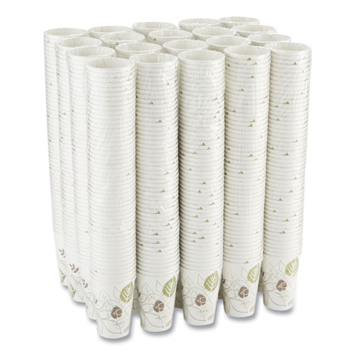 Picture of Pathways Paper Hot Cups, 16 oz, White/Brown, 50/Sleeve, 20 Sleeves/Carton