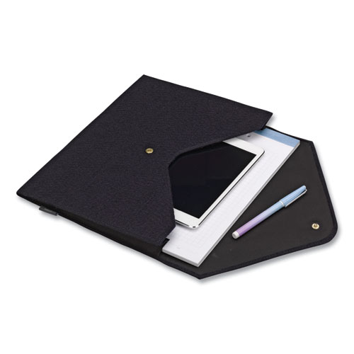 Picture of Soft Touch Cloth Expanding Files, 2" Expansion, 1 Section, Snap Closure, Letter Size, Dark Blue