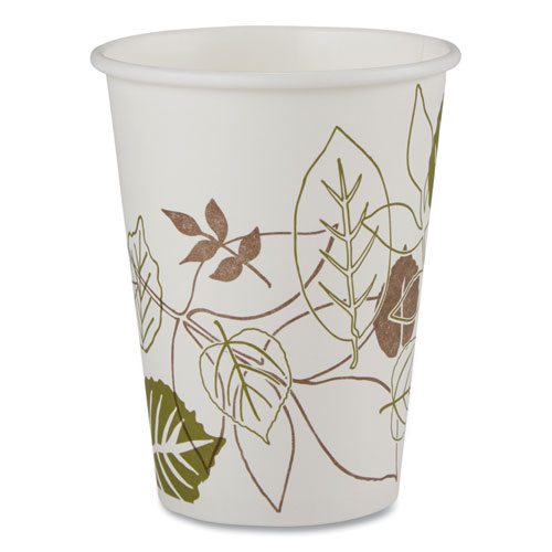 Picture of Pathways Paper Hot Cups, 12 oz, White/Brown, 25/Bag, 20 Bags/Carton