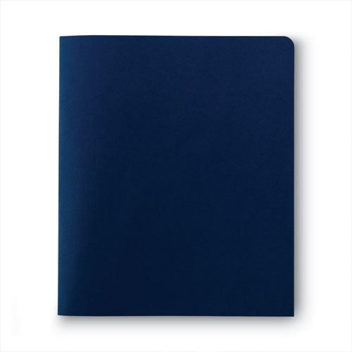 Picture of Two-Pocket Folder, Textured Paper, 100-Sheet Capacity, 11 x 8.5, Dark Blue, 25/Box