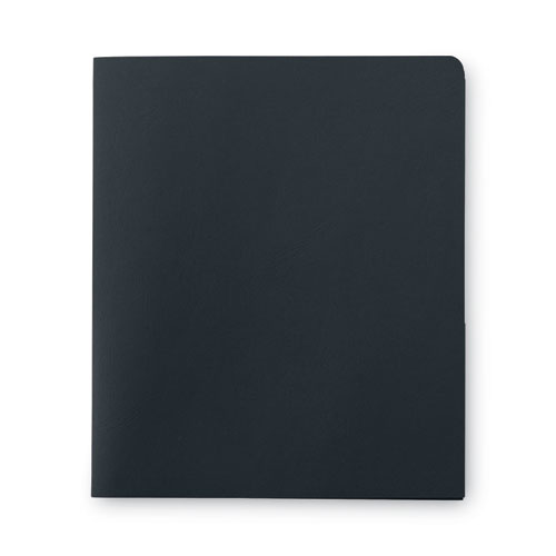 Picture of Two-Pocket Folder, Textured Paper, 100-Sheet Capacity, 11 x 8.5, Black, 25/Box