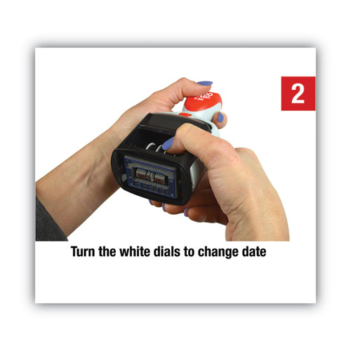 Picture of Model S 360 Two-Color Message Dater, 1.75 x 1, "Received", Self-Inking, Blue/Red