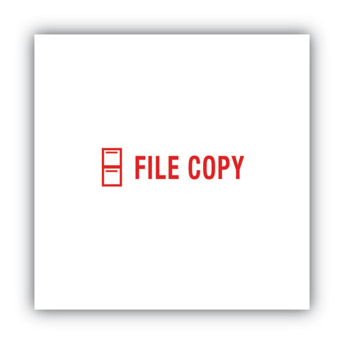 Picture of Pre-Inked Shutter Stamp, Red, FILE COPY, 1.63 x 0.5