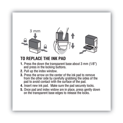 Picture of Replacement Ink Pad for 2000PLUS 1SI15P, 3" x 0.25", Black