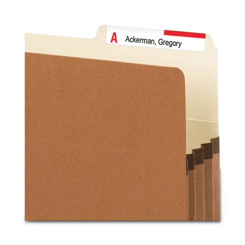 Picture of Redrope Drop Front File Pockets with 2/5-Cut Guide Height Tabs, 3.5" Expansion, Legal Size, Redrope, 25/Box