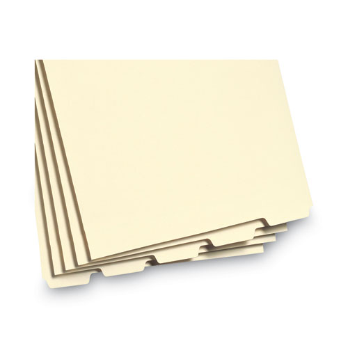 Picture of Stackable Folder Dividers with Fasteners, 1/5-Cut Bottom Tab, 1 Fastener, Letter Size, Manila, 4 Dividers/Set, 50 Sets