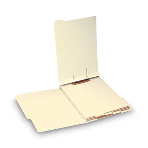 Picture of Stackable Folder Dividers with Fasteners, 1/5-Cut Bottom Tab, 1 Fastener, Letter Size, Manila, 4 Dividers/Set, 50 Sets