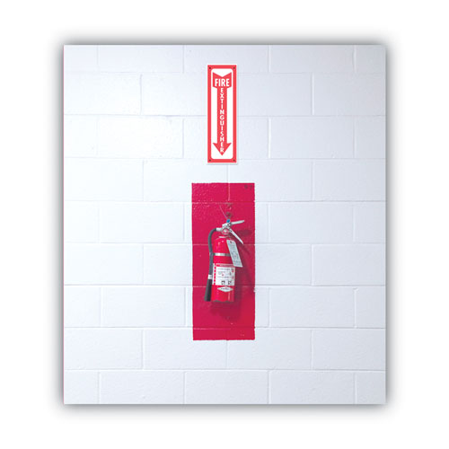 Picture of Glow-In-The-Dark Safety Sign, Fire Extinguisher, 4 x 13, Red