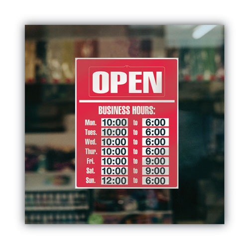 Picture of Business Hours Sign Kit, 15 x 19, Red