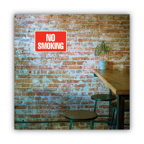 Picture of Two-Sided Signs, No Smoking/No Fumar, 8 x 12, Red