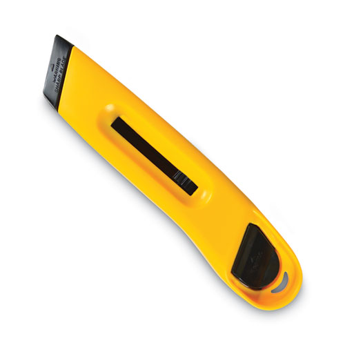 Picture of Plastic Utility Knife with Retractable Blade and Snap Closure, 6" Plastic Handle, Yellow