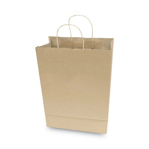 Picture of Premium Shopping Bag, Natural Twisted-Paper Handles, 10" x 4.5" x 13", Brown, 50/Box