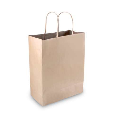 Picture of Premium Shopping Bag, 10" x 4.5" x 13", Brown Kraft, 50/Box