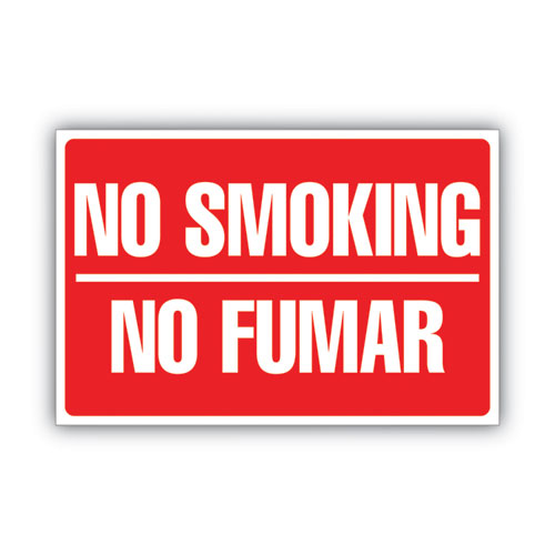 Picture of Two-Sided Signs, No Smoking/No Fumar, 8 x 12, Red