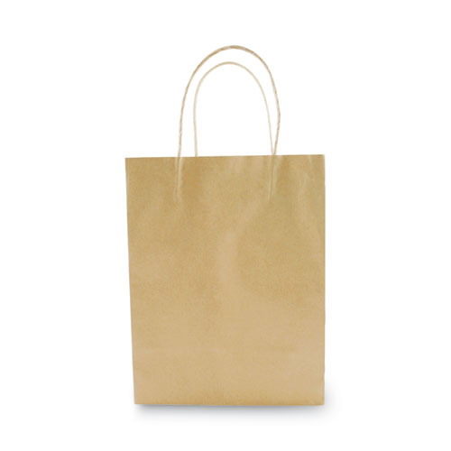 Picture of Premium Shopping Bag, Natural Twisted-Paper Handles, 8" x 4" x 10.25", Brown, 50/Box