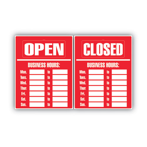 Picture of Business Hours Sign Kit, 15 x 19, Red