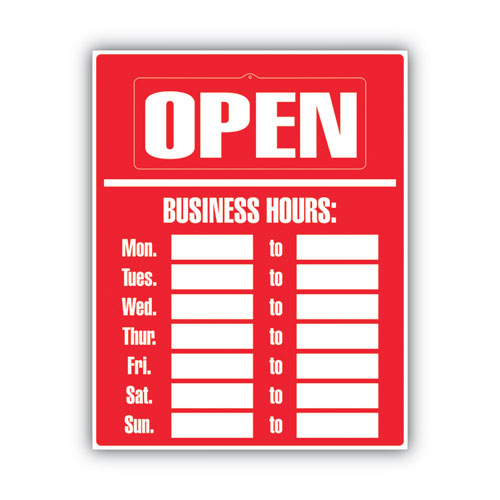 Picture of Business Hours Sign Kit, 15 x 19, Red