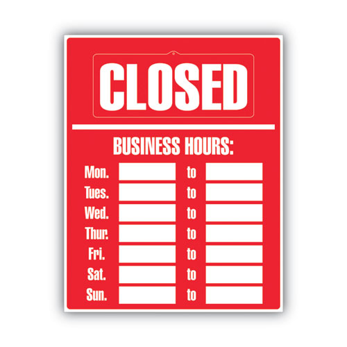 Picture of Business Hours Sign Kit, 15 x 19, Red