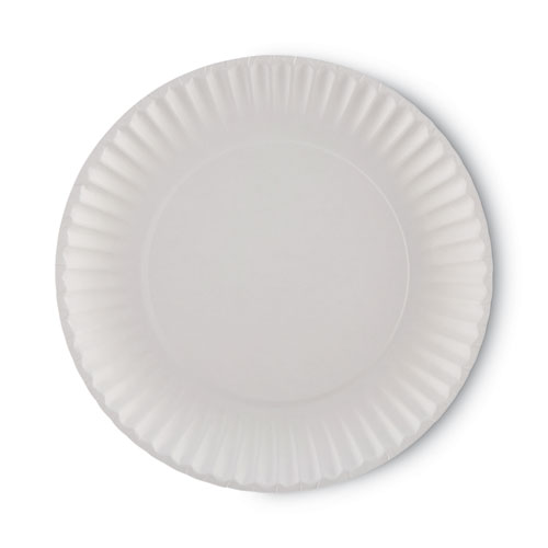Picture of White Paper Plates, 9" dia, White, 250/Pack, 4 Packs/Carton