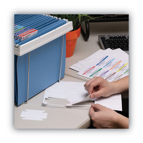 Picture of Viewables Hanging Folder Tabs and Labels, Quick-Fold Tabs with Labels, 1/3-Cut, White, 3.5" Wide, 45/Pack