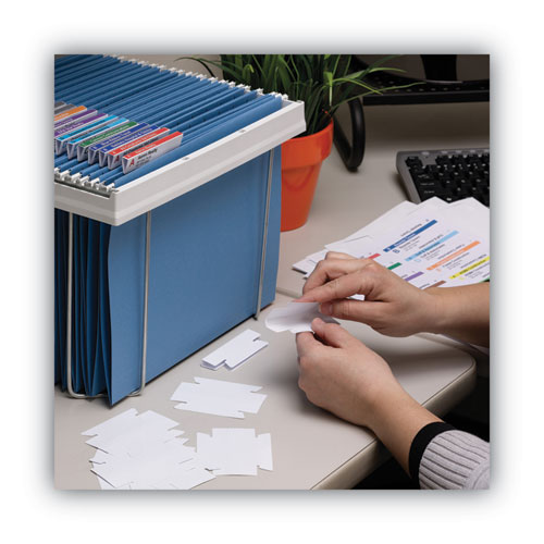 Picture of Viewables Hanging Folder Tabs and Labels, Quick-Fold Tabs with Labels, 1/3-Cut, White, 3.5" Wide, 45/Pack