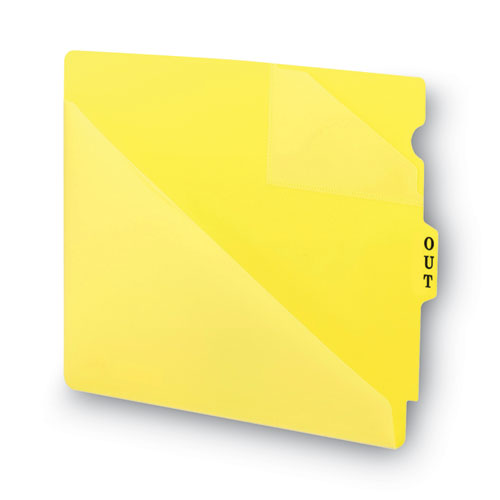 Picture of End Tab Poly Out Guides, Two-Pocket Style, 1/3-Cut End Tab, Out, 8.5 x 11, Yellow, 50/Box