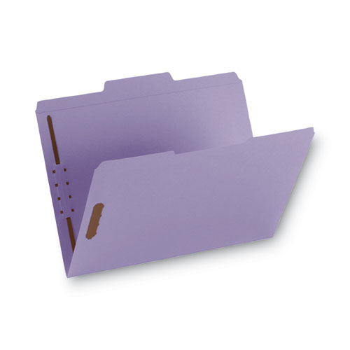 Picture of Top Tab Colored Fastener Folders, 0.75" Expansion, 2 Fasteners, Letter Size, Lavender Exterior, 50/Box