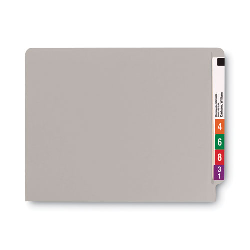 Picture of Shelf-Master Reinforced End Tab Colored Folders, Straight Tabs, Letter Size, 0.75" Expansion, Gray, 100/Box