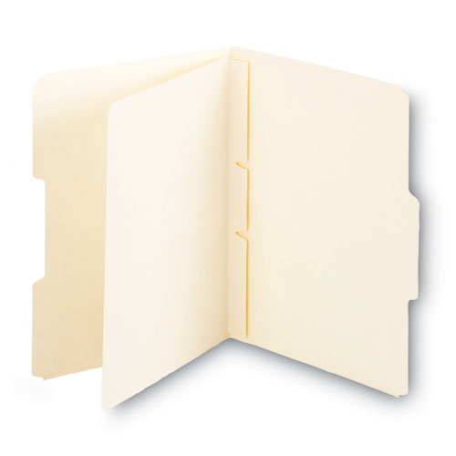 Picture of Self-Adhesive Folder Dividers for Top/End Tab Folders, Prepunched for Fasteners, 1 Fastener, Letter Size, Manila, 100/Box