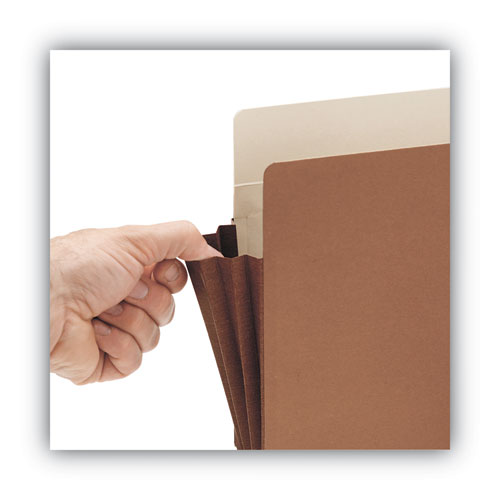 Picture of Redrope Drop-Front File Pockets with Fully Lined Gussets, 3.5" Expansion, Letter Size, Redrope, 10/Box