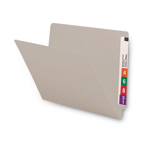 Picture of Shelf-Master Reinforced End Tab Colored Folders, Straight Tabs, Letter Size, 0.75" Expansion, Gray, 100/Box