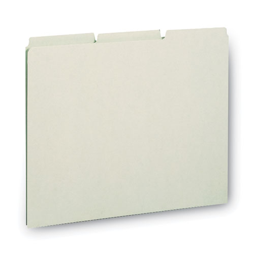 Picture of Recycled Blank Top Tab File Guides, 1/3-Cut Top Tab, Blank, 8.5 x 11, Green, 100/Box