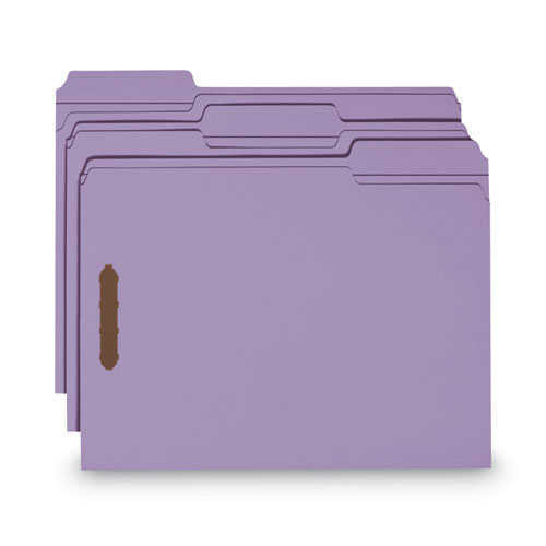 Picture of Top Tab Colored Fastener Folders, 0.75" Expansion, 2 Fasteners, Letter Size, Lavender Exterior, 50/Box