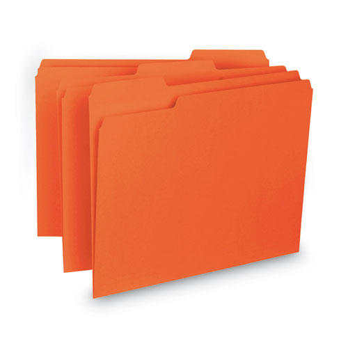 Picture of Interior File Folders, 1/3-Cut Tabs: Assorted, Letter Size, 0.75" Expansion, Orange, 100/Box