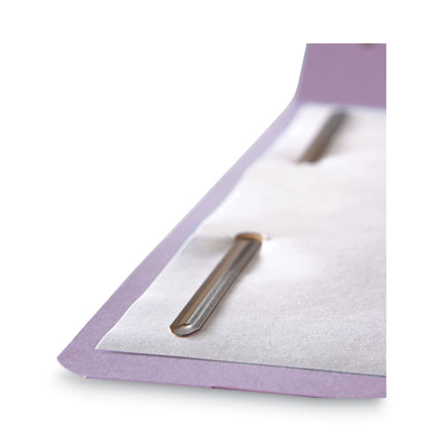 Picture of Top Tab Colored Fastener Folders, 0.75" Expansion, 2 Fasteners, Letter Size, Lavender Exterior, 50/Box