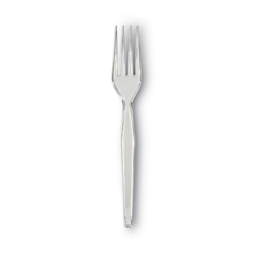 Picture of Plastic Cutlery, Forks, Heavyweight, Clear, 1,000/Carton