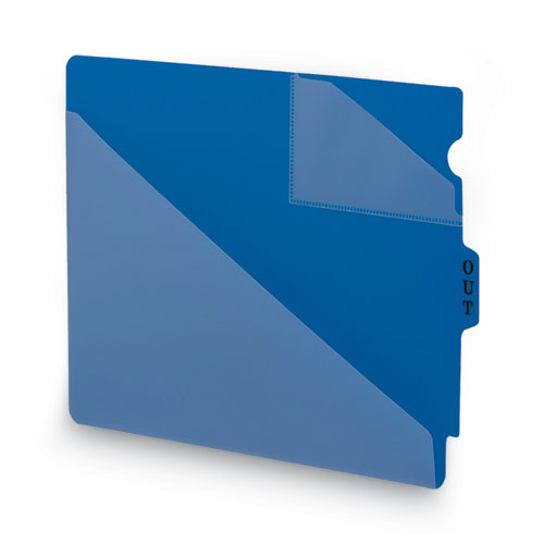 Picture of End Tab Poly Out Guides, Two-Pocket Style, 1/3-Cut End Tab, Out, 8.5 x 11, Blue, 50/Box