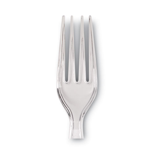 Picture of Plastic Cutlery, Forks, Heavyweight, Clear, 1,000/Carton