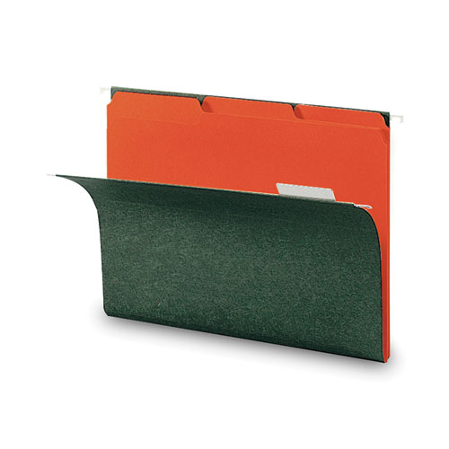 Picture of Interior File Folders, 1/3-Cut Tabs: Assorted, Letter Size, 0.75" Expansion, Orange, 100/Box