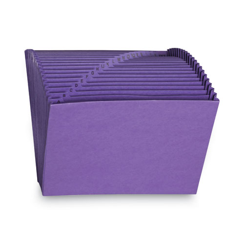 Picture of Heavy-Duty Indexed Expanding Open Top Color Files, 21 Sections, 1/21-Cut Tabs, Letter Size, Purple