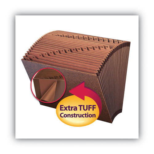 Picture of TUFF Expanding Open-Top Stadium File, 31 Sections, 1/31-Cut Tabs, Letter Size, Redrope