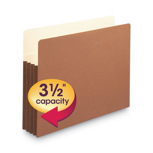 Picture of Redrope Drop-Front File Pockets with Fully Lined Gussets, 3.5" Expansion, Letter Size, Redrope, 10/Box