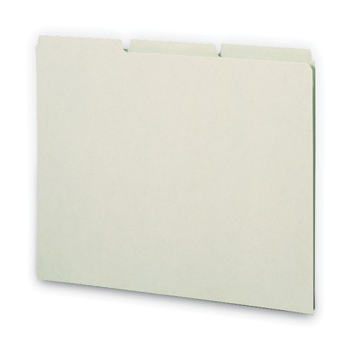 Picture of Recycled Blank Top Tab File Guides, 1/3-Cut Top Tab, Blank, 8.5 x 11, Green, 100/Box