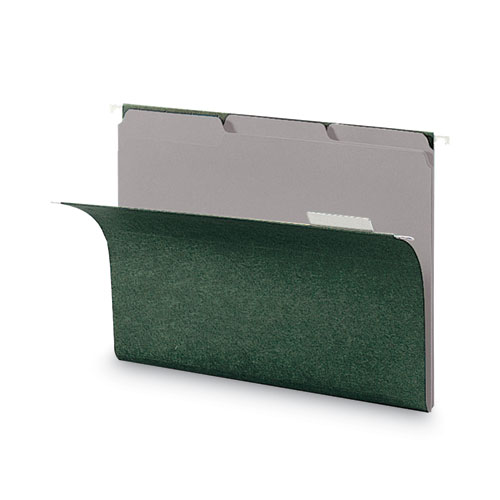 Picture of Interior File Folders, 1/3-Cut Tabs: Assorted, Letter Size, 0.75" Expansion, Gray, 100/Box