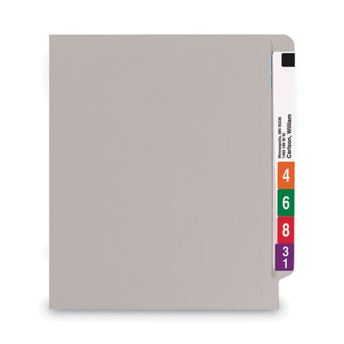 Picture of Shelf-Master Reinforced End Tab Colored Folders, Straight Tabs, Letter Size, 0.75" Expansion, Gray, 100/Box