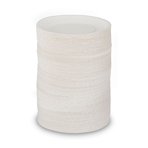 Picture of White Paper Plates, 6" dia, 500/Packs, 2 Packs/Carton
