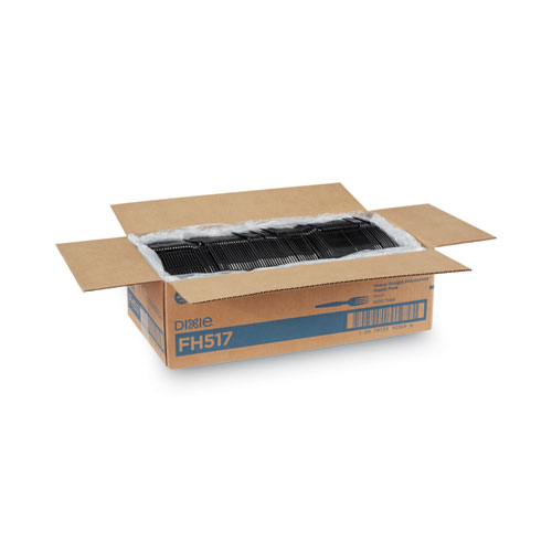 Picture of Plastic Cutlery, Heavyweight Forks, Black, 1,000/Carton