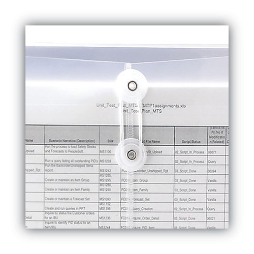 Picture of Poly String and Button Interoffice Envelopes, Open-Side (Horizontal), 9.75 x 11.63, Clear, 5/Pack